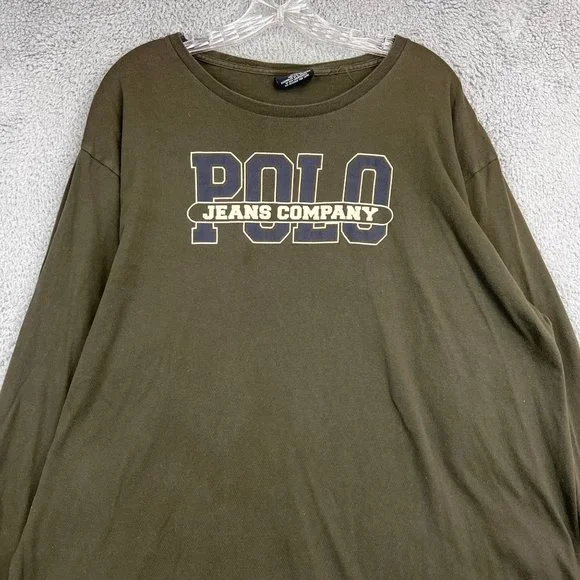 Ralph Lauren Polo Sport Shirt Size XL Green Long Sleeve Spell Out Logo - Picture 2 of 8
